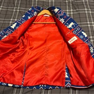 OppoSuits Blue and White Holiday Blazer